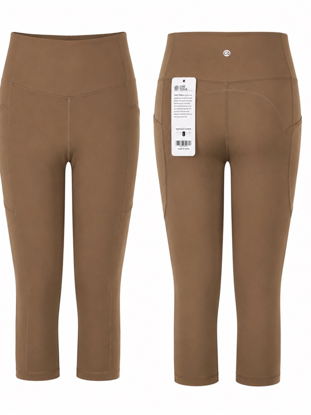CRZ YOGA Brown High Rise Capri Leggings NWT